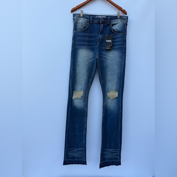 Genuine Fashion Fit Denim - Genuine Authentic Fashion Fit Distressed Ultra High Rise Jeans  Size  32W/38L